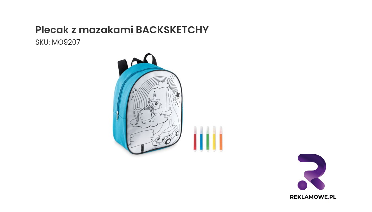 Plecak z mazakami BACKSKETCHY – kreatywny plecak dla dzieci do rysowania i personalizacji