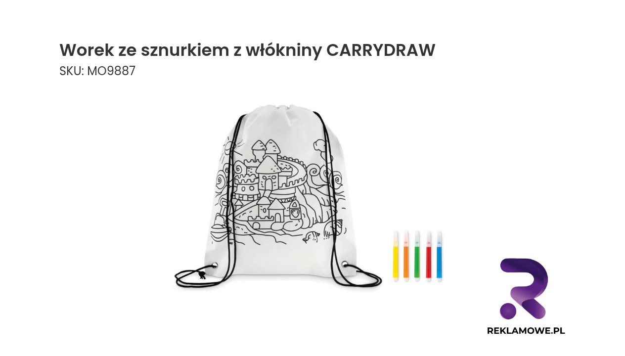 Worek ze sznurkiem CARRYDRAW wykonany z włókniny