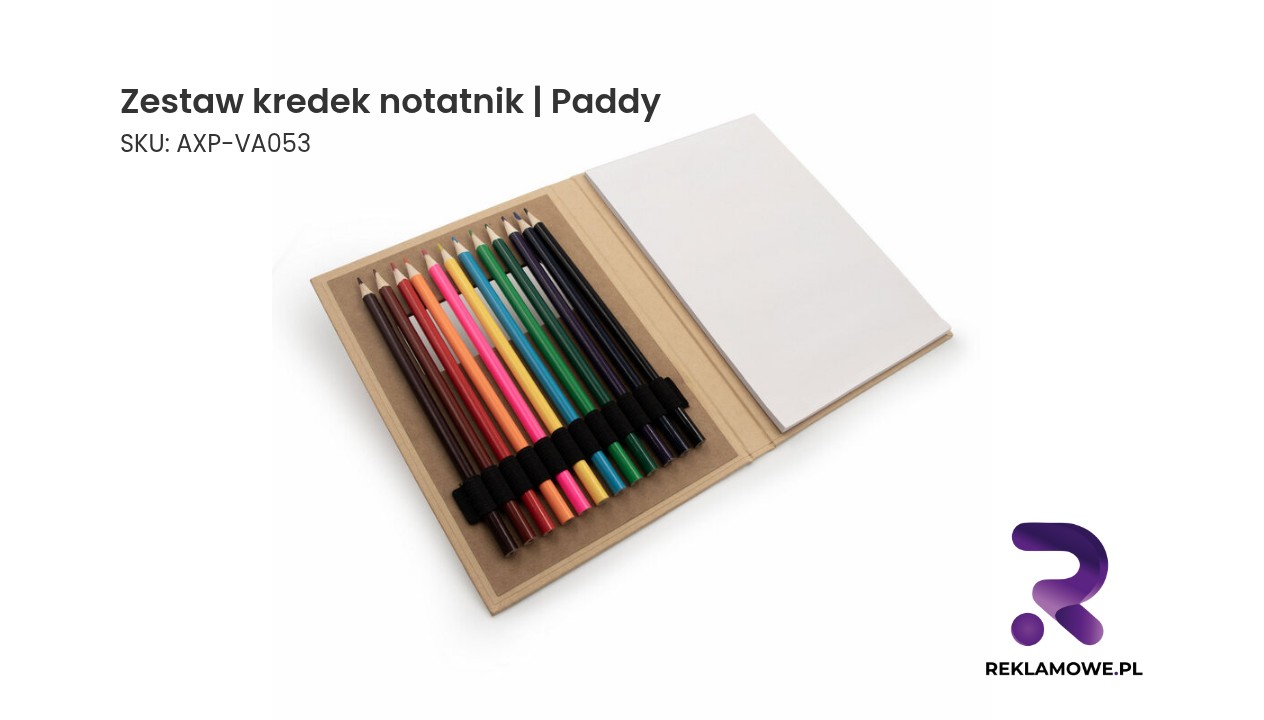 Zestaw kredek, notatnik | Paddy Zestaw kredek i notatnik Paddy – praktyczny komplet do rysowania i notowania